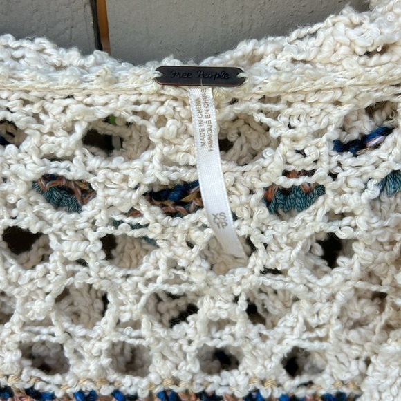 Free People Crochet Cardigan Duster Sweater Bohemian Cottagecore Spring Hippie S - Picture 4 of 8